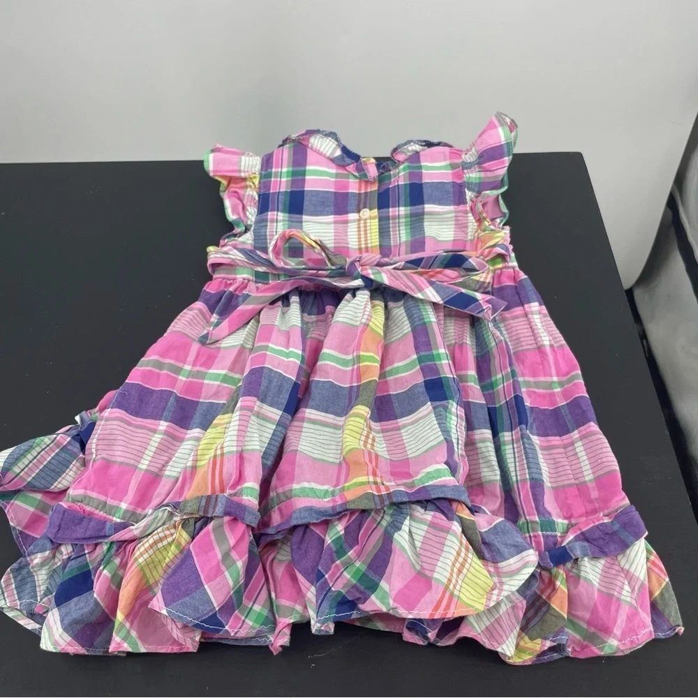 Baby‎ Girls Ralph Lauren Madres Plaid Ruffle Dress. 12 months